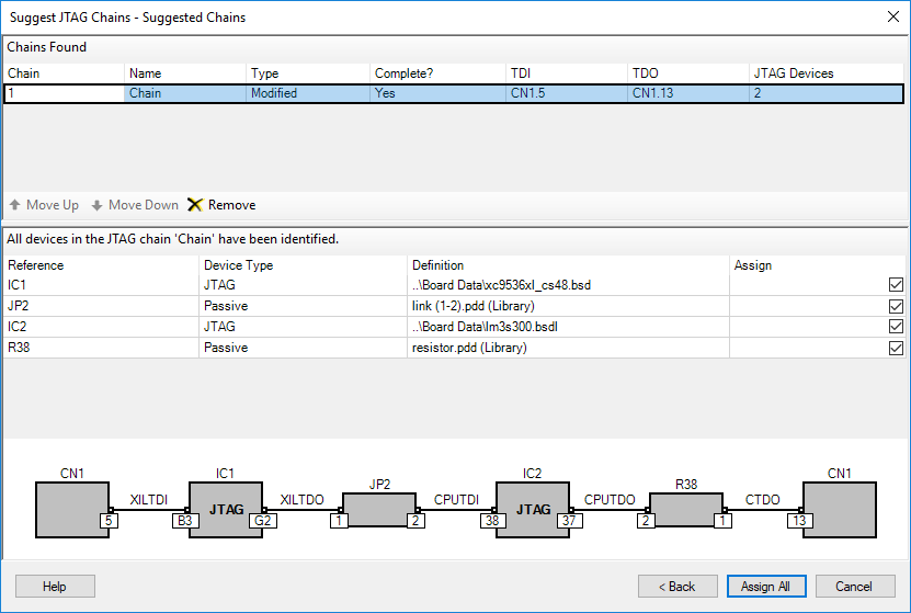 XJDeveloper JTAG Chains Wizard