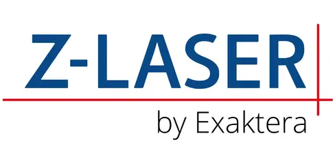 Z-laser logo (blue text with a white background) by Exaktera