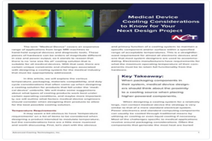 ACT: Medical Device Cooling Considerations for Your Next Design Project